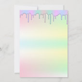 Süße Donuts, Regenbogenfarben, süßer erster Geburt Einladung (Rückseite)