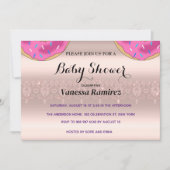 Süße Donuts, Rose Gold Kindergeschenk Einladung (Vorderseite)