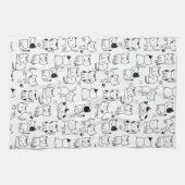 Süße Doodle-Katzen Muster Geschirrtuch (Horizontal)