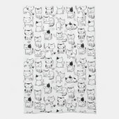 Süße Doodle-Katzen Muster Geschirrtuch (Vertikal)