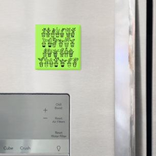 Süße Doodle-Pflanzen in Töpfen  Magnet