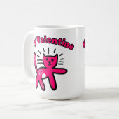 Süße Doodle Valentinstag Katze Kaffeetasse (Vorderseite Links)