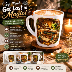 Süße Drachen-Buchliebhaber-Latte-Mug Fantasy-Les Milchtasse