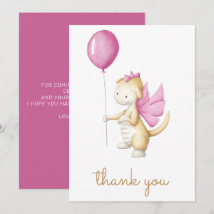 Süße Drachen-Girl-Birthday-Dankeschön Dankeskarte