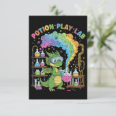 Süße Drachendoktorin | Magisches Potionen Spiel La Dankeskarte (Stehend Vorderseite)