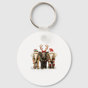 Süße drei Elefanten Weihnachtslichter Froh und Hel Schlüsselanhänger