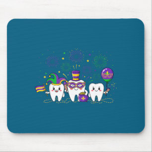 Süße drei Mardi Gras Zähne Perlen Mardi Mousepad