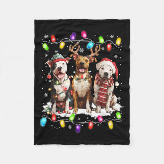 Süße drei Pitbull-Weihnachten Frauen Männer Hunde Fleecedecke