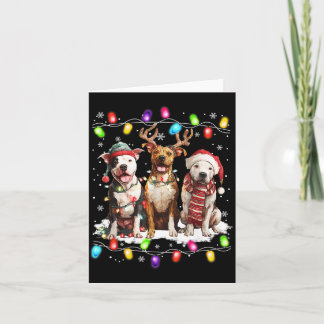Süße drei Pitbull-Weihnachten Frauen Männer Hunde Karte