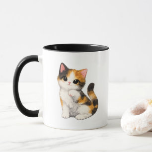 Süße Dreifarben-Kätzchen-Tasse Tasse