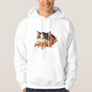 Süße Dreifarbenkatze Florales Gucken Kunst Hoodie