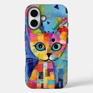 Süße Dreifarbige Katze Personalisiert iPhone 16 Hülle