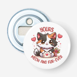 Süße dreifarbige Katze Valentinstag  Flaschenöffner
