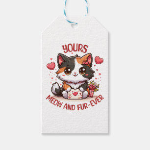 Süße dreifarbige Katze Valentinstag  Geschenkanhänger