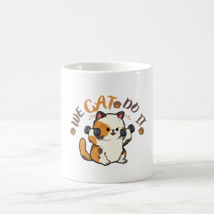 Süße dreifarbige Katze "Wir schaffen das" Lustige  Kaffeetasse
