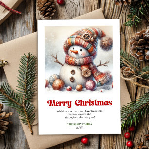 Süße druckbare Weihnachts-Schneemann-Festtagsgrüße Feiertagskarte