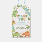 Süße Dschungel-Dinosaurier-Jungen-Geburtstagsfeier Geschenkanhänger (Vorderseite)