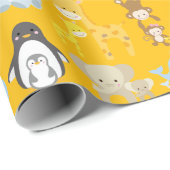 Süße Dschungel-Tier-Geschenkpapier – Tiere Geschenkpapier (Rolleneckpunkt)