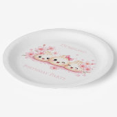 Süße Dumpling-Mädchen-Geburtstagsfeier Pappteller (Schrägansicht)