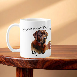 Süße dunkelbraune Morgenkaffee mit meinem Labrado Kaffeetasse