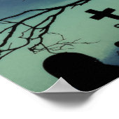 Süße Dunkelheit Vollmond Friedhof Poster (Ecke)