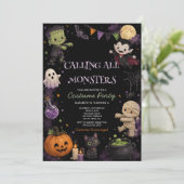 Süße dunkle Halloween-Kostenüm-Party Einladung (Stehend Vorderseite)