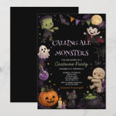 Süße dunkle Halloween-Kostenüm-Party Einladung (Vorne/Hinten)