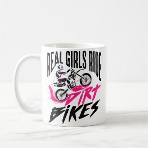 Süße echte Mädchen fahren Dirt Bikes Lustiges Moto Kaffeetasse