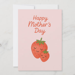 Süße Edbeeren- Mama und Kind- zum Muttertag Feiertagskarte