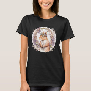 Süße Eichhörnchen-Blumenkrone Boho-Ästhetik Tier T-Shirt