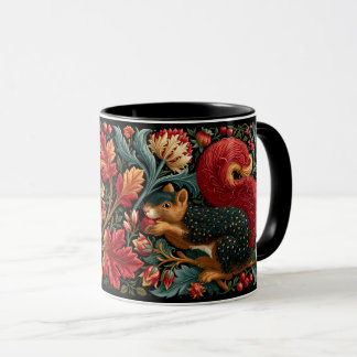 Süße Eichhörnchen im Stil von William Morris Maler Tasse