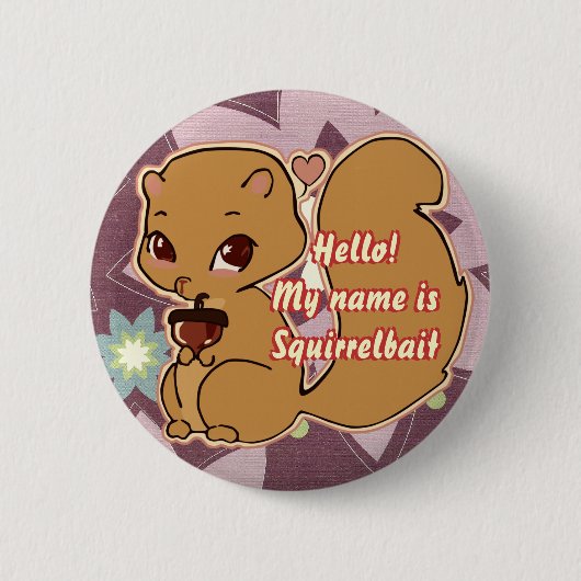 Süsse-Eichhörnchen-Knopf Button (Vorderseite)