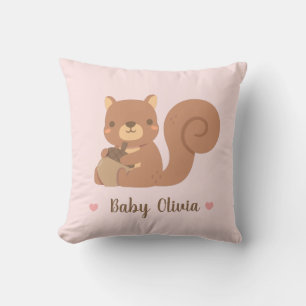 Süße Eichhörnchen-mit-Eichel-Babyzimmer-Dekoration Kissen