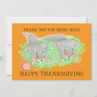 Süße Eichhörnchen Thanksgiving Freunde Feiertagskarte