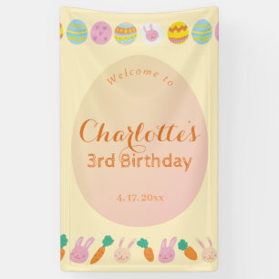 Süße Eier Soft Yellow Kinder Geburtstags Willkomme Banner