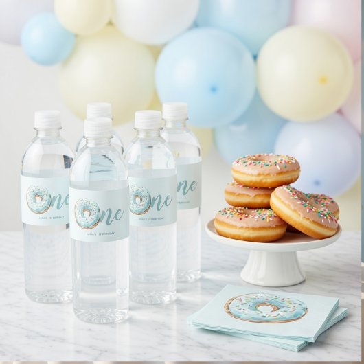 Süße Eine Donut Geburtstag Wasserflaschenetikett