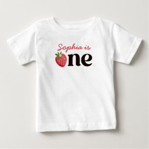 Süße Eine Erdbeermädchen 1. Geburtstag Baby T-shirt