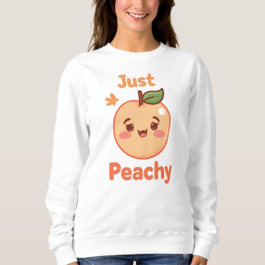 Süße "Einfach Pfirsich" Kawaii Frucht Sweatshirt (Vorderseite)