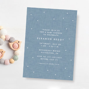 Süße einfache babyblaue Babyparty Einladung