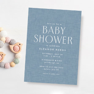 Süße einfache babyblaue Babyparty Einladung