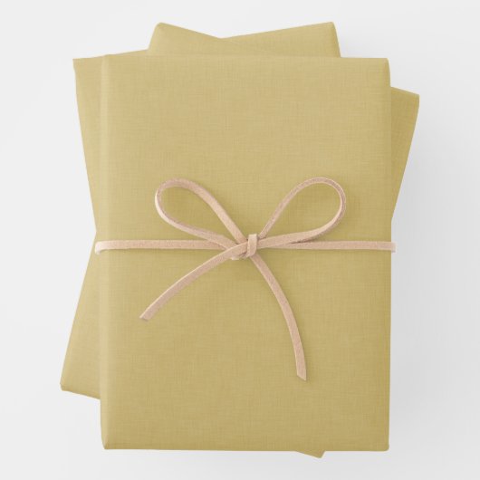 Süße einfache buttergelbe Chambray-Optik Geschenkpapier Set (Beispiel)