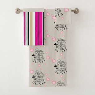 Süße einfache Geschenke für Töchter Typografie Badhandtuch Set