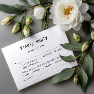 Süße einfache Hochzeits-RSVP-Karte Einladung