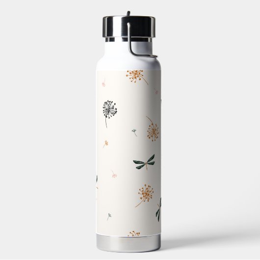 Süße einfache Libellen und Blumen Trinkflasche (Links)
