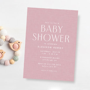 Süße einfache rosa Babyparty Einladung