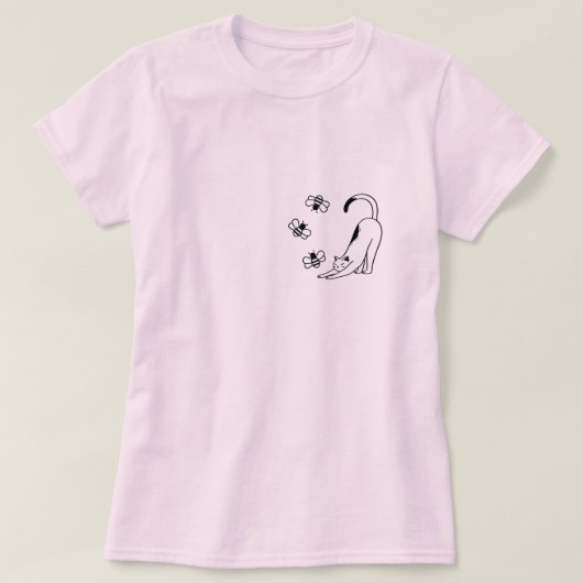 Süße einfache rosa Katze T-Shirt (Design vorne)