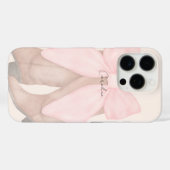 Süße einfache trendige rosa Schleife & Stiefel Äst Case-Mate iPhone Hülle (Rückseite (Horizontal))