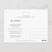 Süße Einführung Hochzeitskündigung Postkarte (Rückseite)