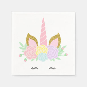 Süße Einhorn-Baby-Shower-Servietten Serviette