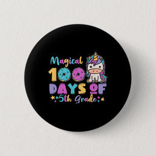Süße Einhorn-Donuts Magische 100 Tage der 5. Klass Button